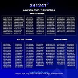 [Lifetime Warranty] 341241 Dryer Drum Belt - Compatible with Whirlpool Kenmore Dryers - Replaces 8066065 AP2946843 W10127457 PS346995 14210003 31531589 31001026 3394651 529597 - Pack of 4 thumbnail 2