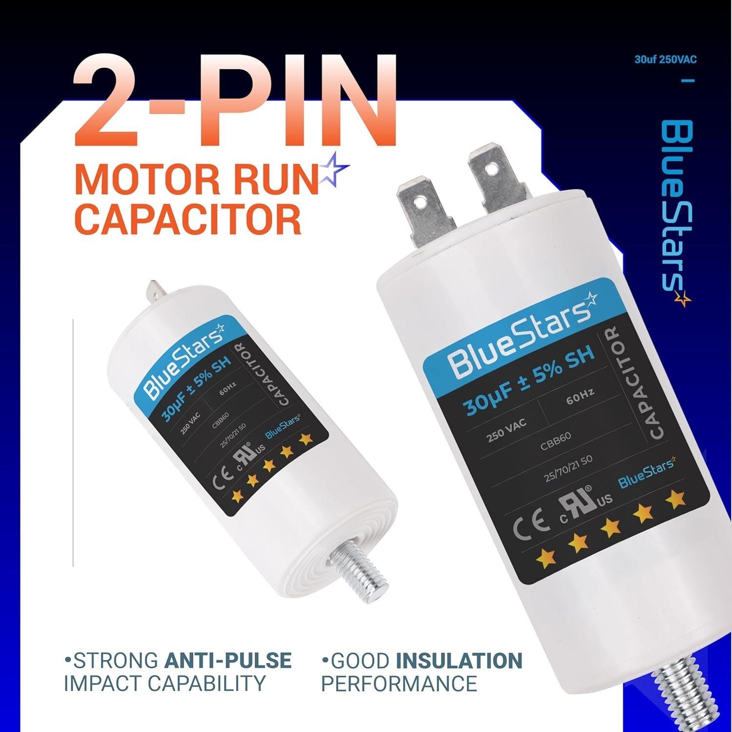 [Lifetime Warranty] 30 uF MFD 250 VAC CBB60 50/60 Hz Run Capacitor with Screw - Fits AC Motors, Electric Motors, Water Pumps image 3