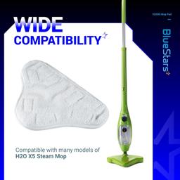 [Lifetime Warranty] H2OX5 Microfiber Steam Mop Pads Replacement - Compatible with H2O H20 Steam Mop X5 - Pack of 10 thumbnail 1