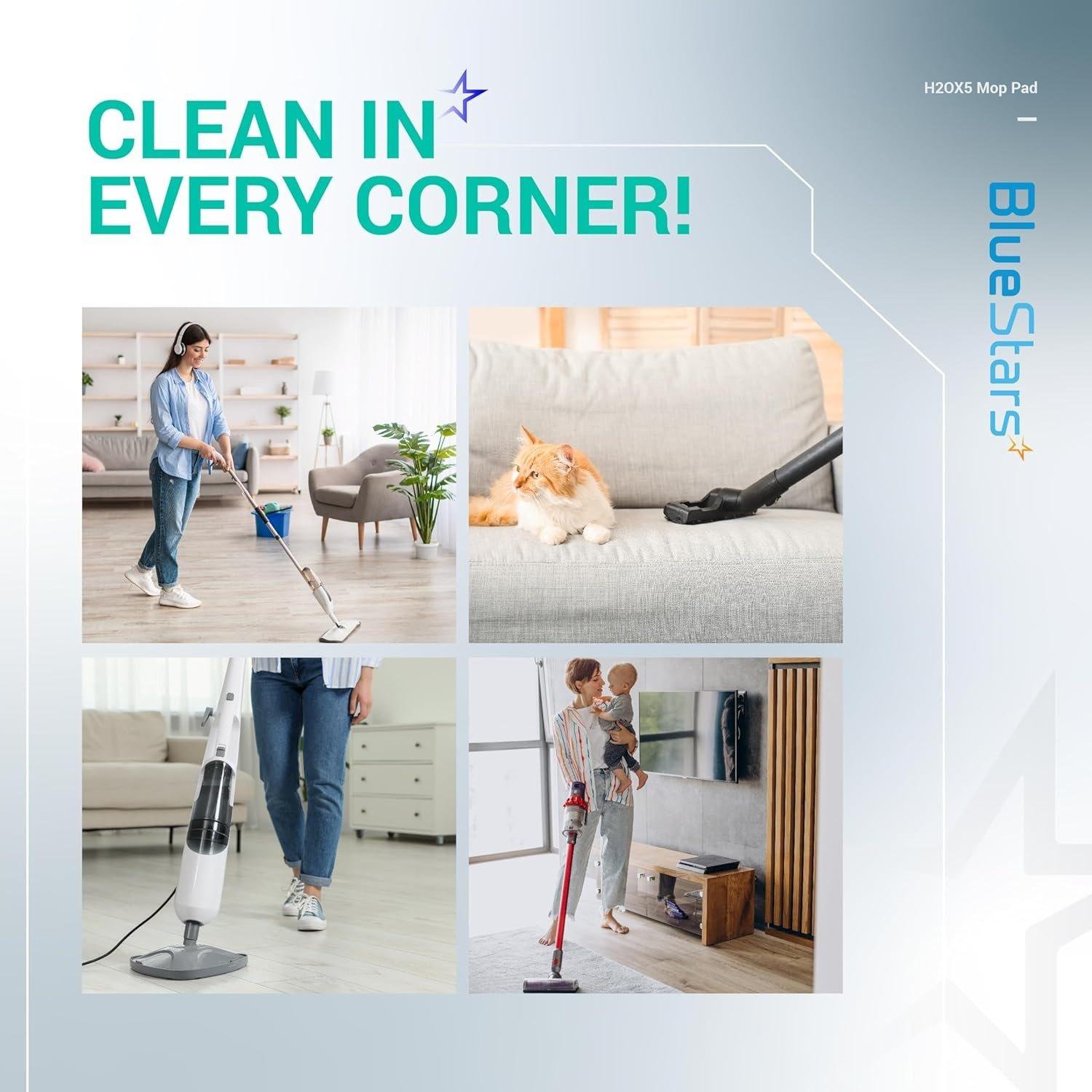 [Lifetime Warranty] H2OX5 Microfiber Steam Mop Pads Replacement - Compatible with H2O H20 Steam Mop X5 - Pack of 10 image 7