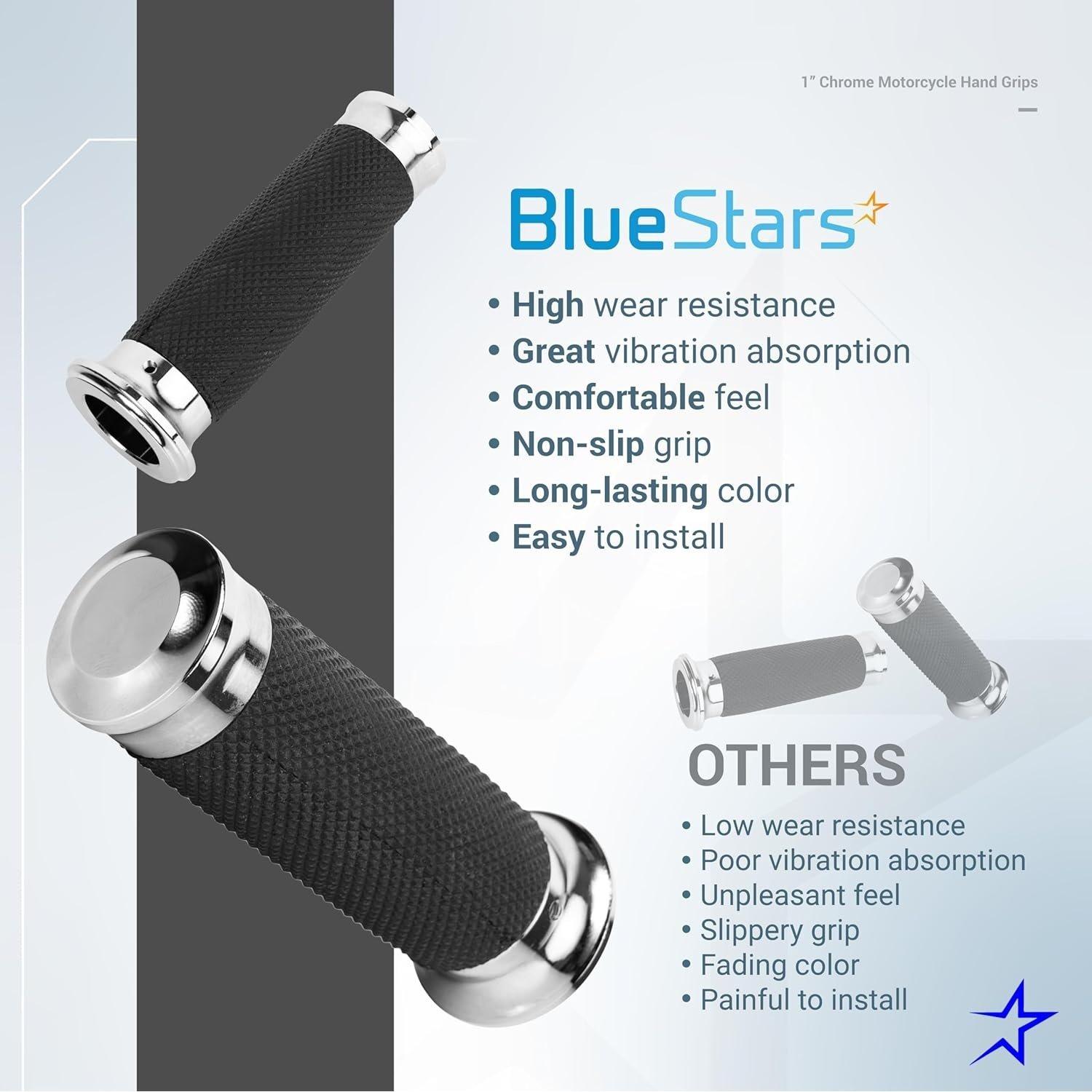[Lifetime Warranty] 1" Chrome Motorcycle Hand Grips image 6