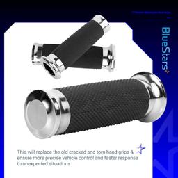 [Lifetime Warranty] 1" Chrome Motorcycle Hand Grips thumbnail 2
