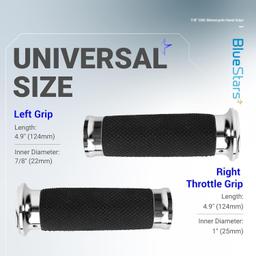 [Lifetime Warranty] 1" Chrome Motorcycle Hand Grips thumbnail 3