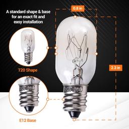 [Lifetime Warranty] E12 T20 25W Incandescent Bulbs Salt Lamp 120V - Pack of 14 thumbnail 4
