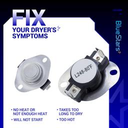[Lifetime Warranty] 279769 Dryer Thermal Cut-Off Kit Replacement - Compatible with Whirpool & Kenmore Dryers - Replaces 3389946 3398671 3977394 695563 AP3094224 3390291 thumbnail 2