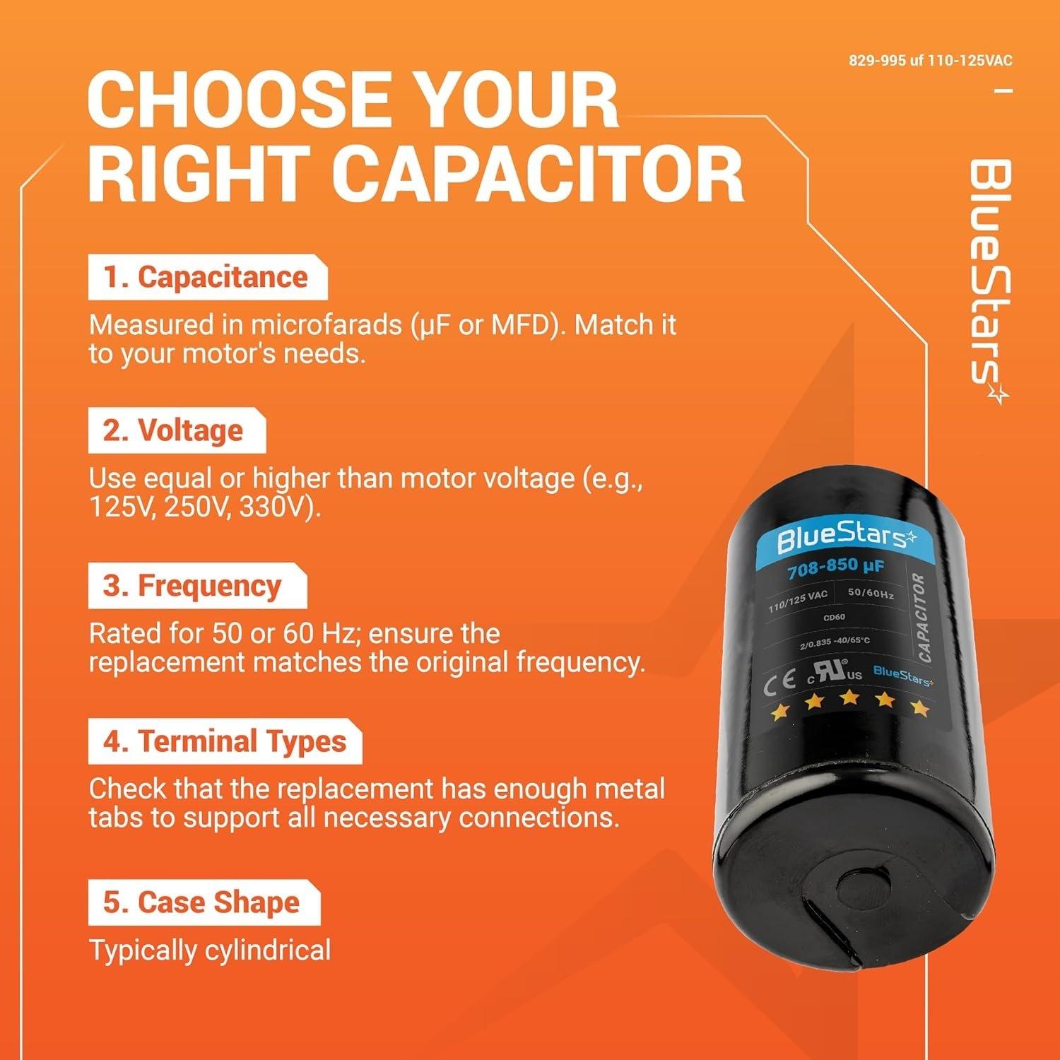 [Lifetime Warranty] [UL Certified] 829-995 uF MFD 110-125 VAC ±20% Round Motor Start Capacitor 50/60 Hz - Replaces 6FLL8, PMJ829 image 9