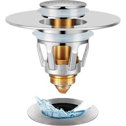 [Lifetime Warranty] Pop-up Spring Core Drain Stopper for Bathroom Sink thumbnail 0