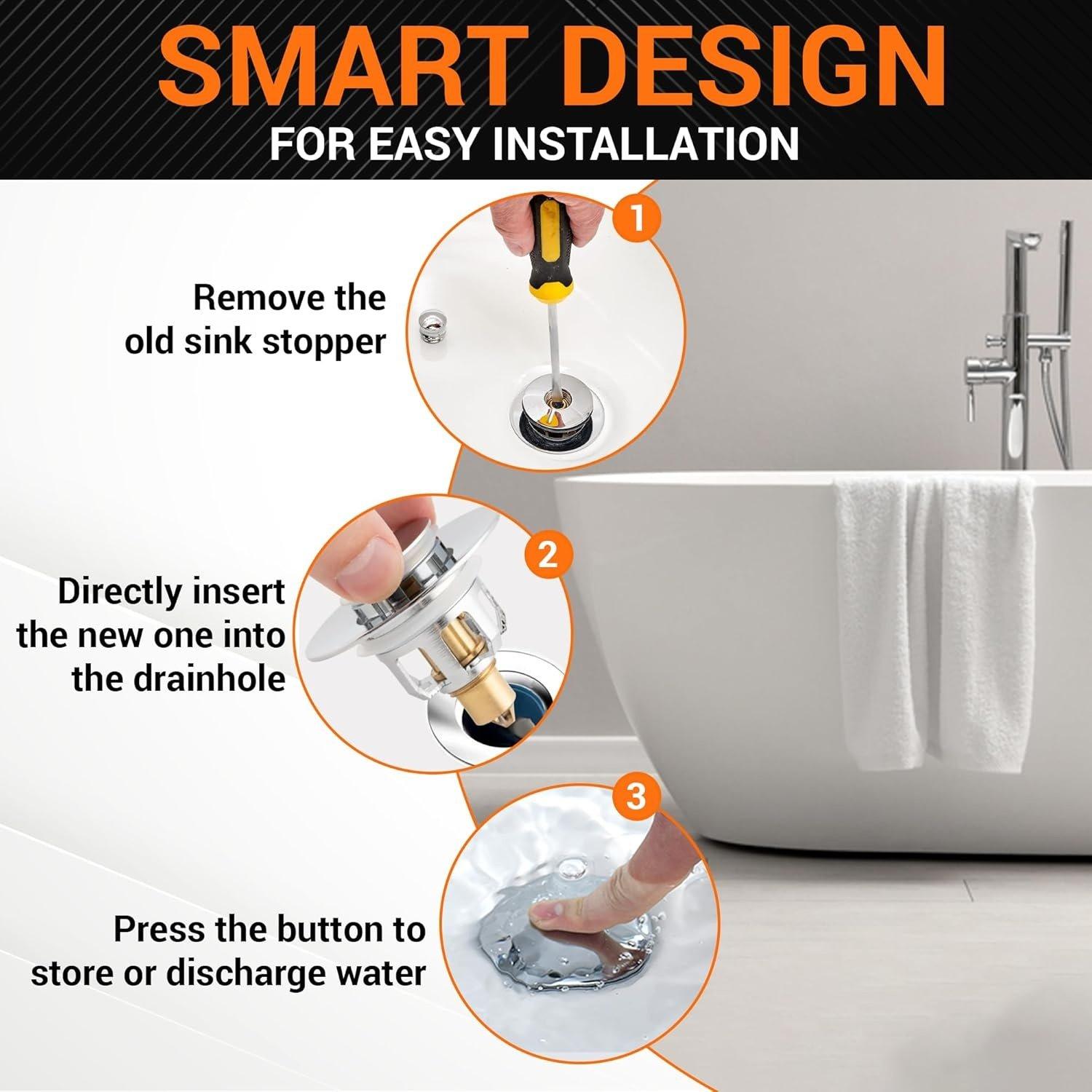 [Lifetime Warranty] Pop-up Spring Core Drain Stopper for Bathroom Sink image 6