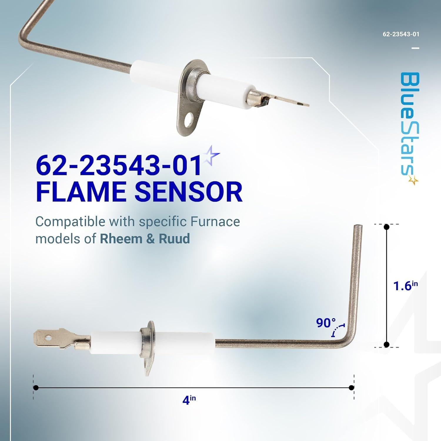 [Lifetime Warranty] 62-23543-01 Furnace Flame Sensor - Pack of 2 image 2