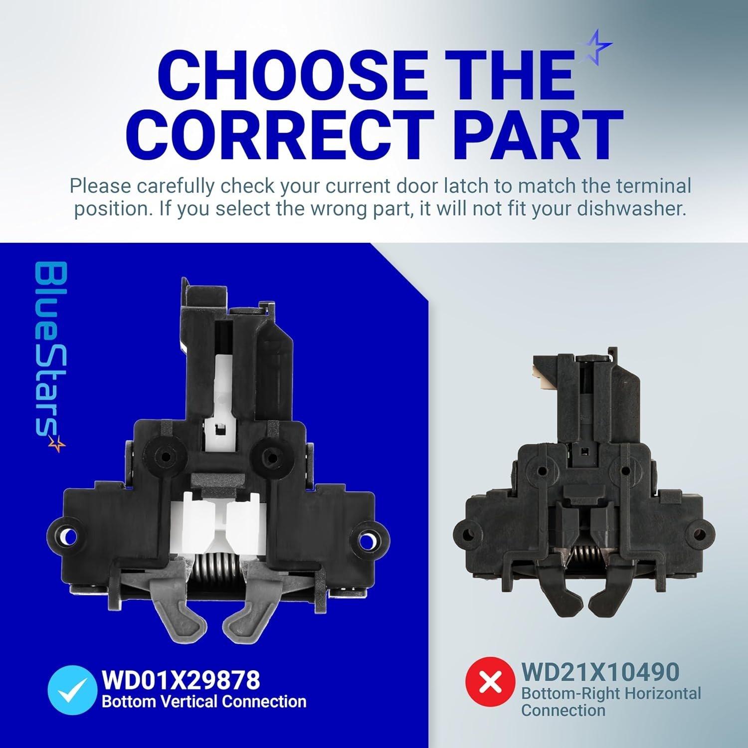 [Lifetime Warranty] WD01X29878 Dishwasher Door Latch - Compatible with GE Hotpoint Dishwasher - Replaces WD01X27701 4979622 PD00072017 AP7176296 PS16659468 EAP16659468 265D1214G004 EG-380944 image 2