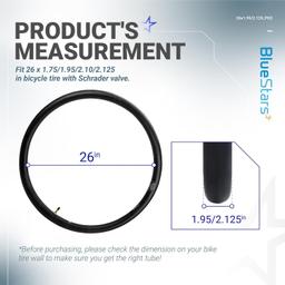 [Lifetime Warranty] 26 X 1.75/1.95/2.10/2.125in Bicycle Tires Inner Tubes - Pack of 2 thumbnail 3