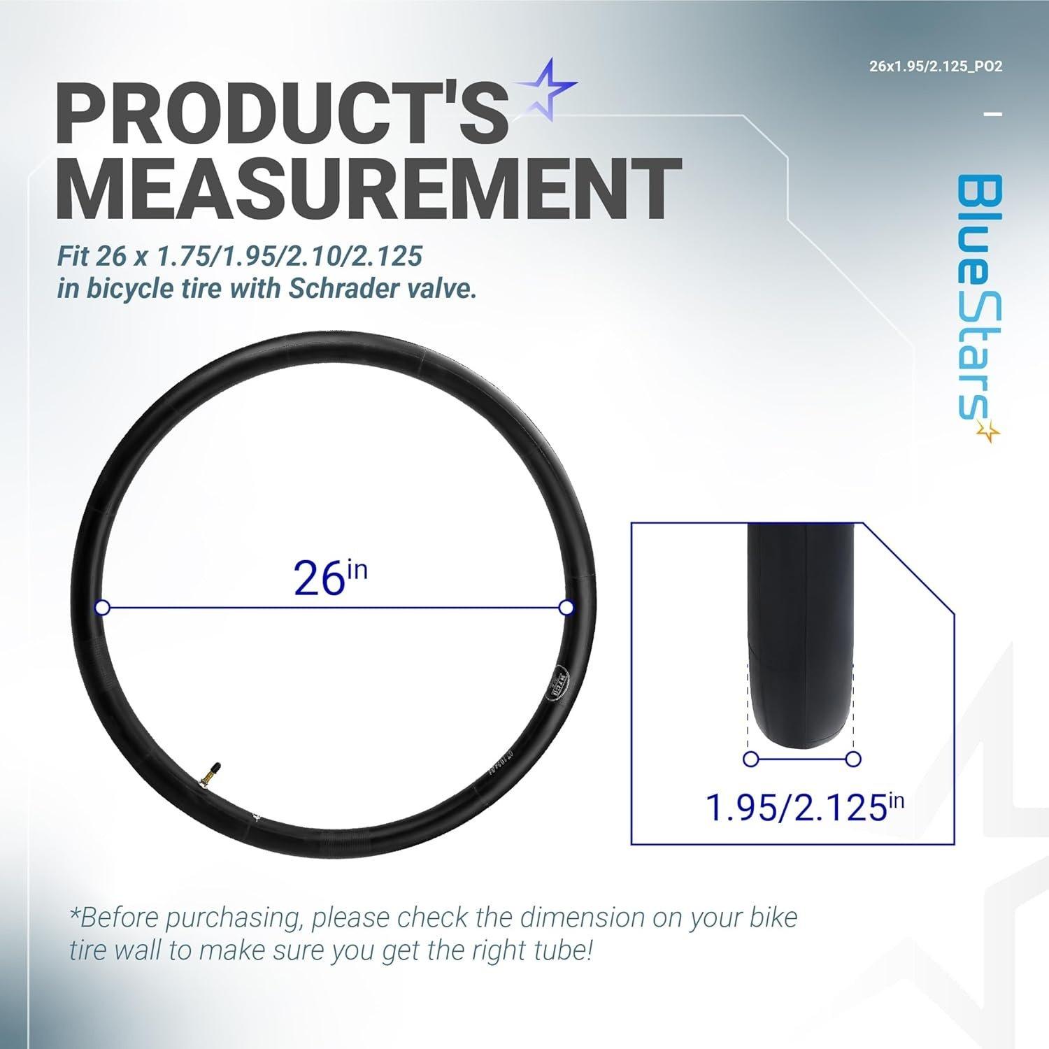 [Lifetime Warranty] 26 X 1.75/1.95/2.10/2.125in Bicycle Tires Inner Tubes - Pack of 2 image 3