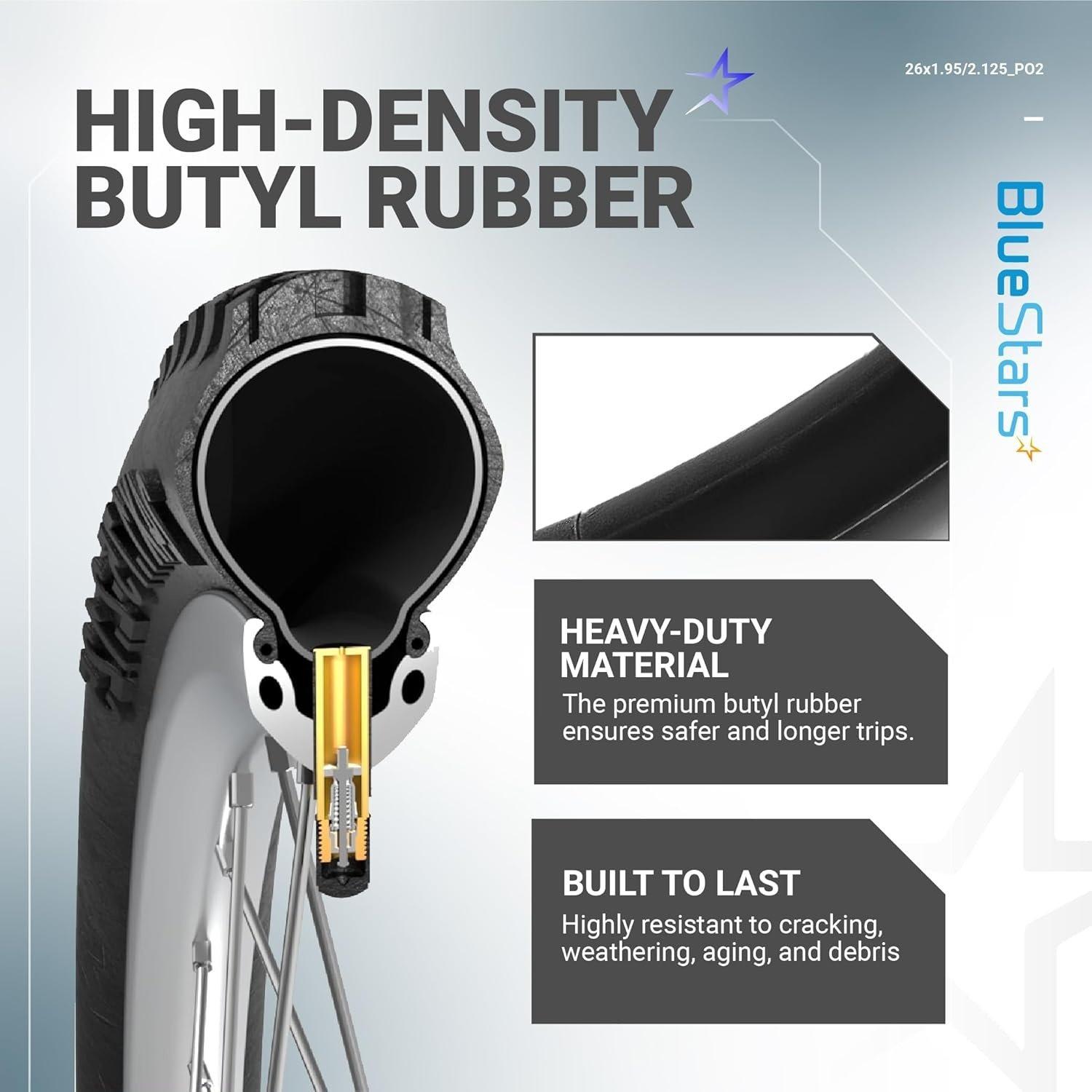 [Lifetime Warranty] 26 X 1.75/1.95/2.10/2.125in Bicycle Tires Inner Tubes - Pack of 2 image 5