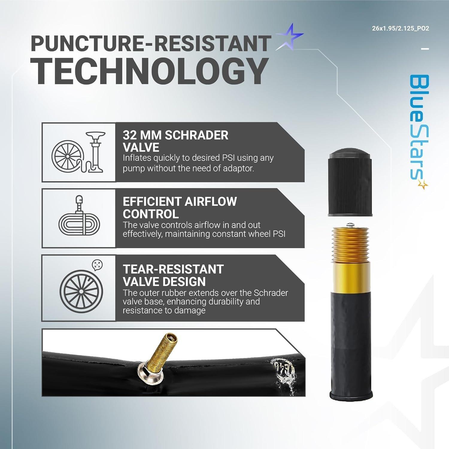 [Lifetime Warranty] 26 X 1.75/1.95/2.10/2.125in Bicycle Tires Inner Tubes - Pack of 2 image 6