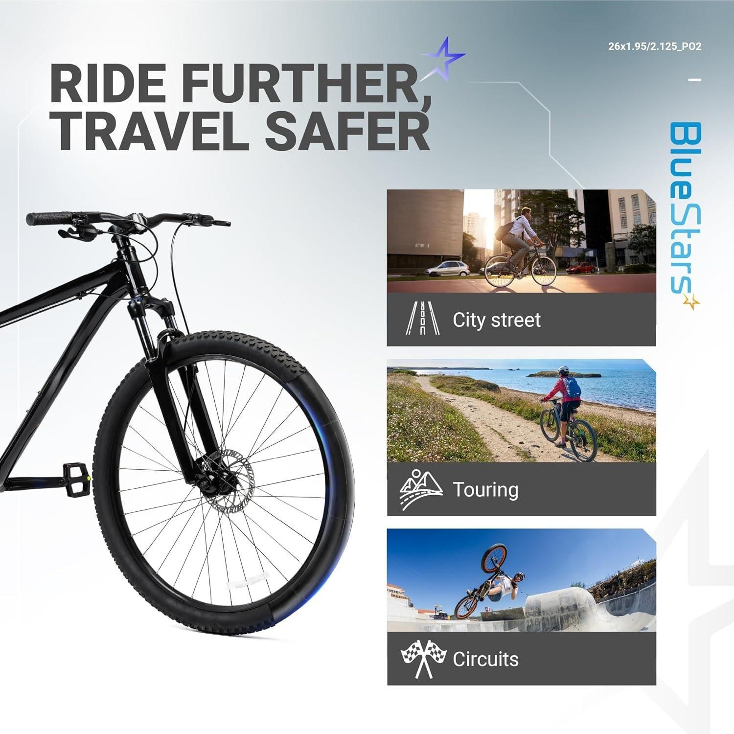 [Lifetime Warranty] 26 X 1.75/1.95/2.10/2.125in Bicycle Tires Inner Tubes - Pack of 2 image 2