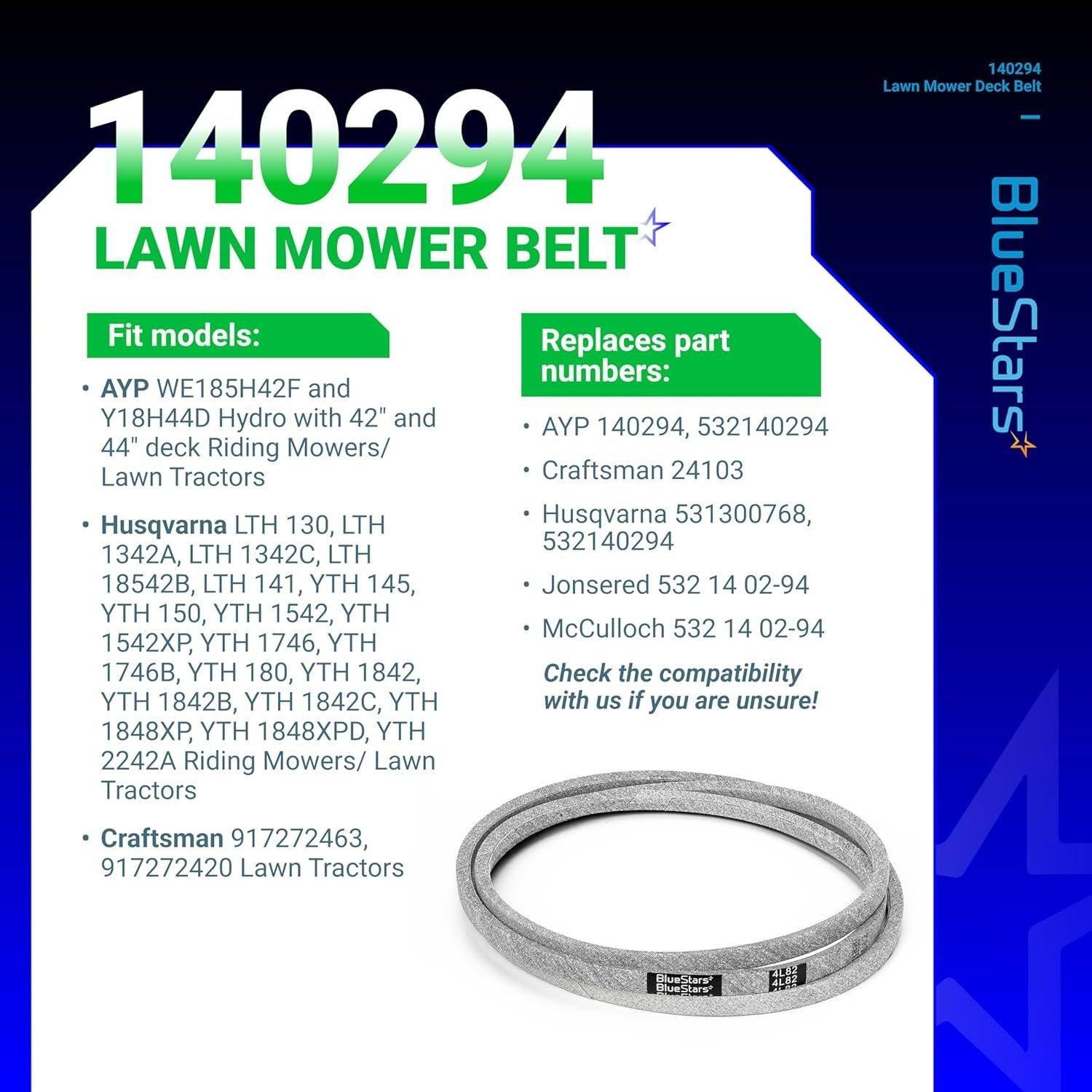 [Lifetime Warranty] 140294 Mower Ground Drive Belt 1/2" x 82" image 3