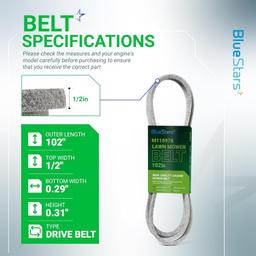 [Lifetime Warranty] Mower Drive Belt M110978 102" x 0.5" thumbnail 4