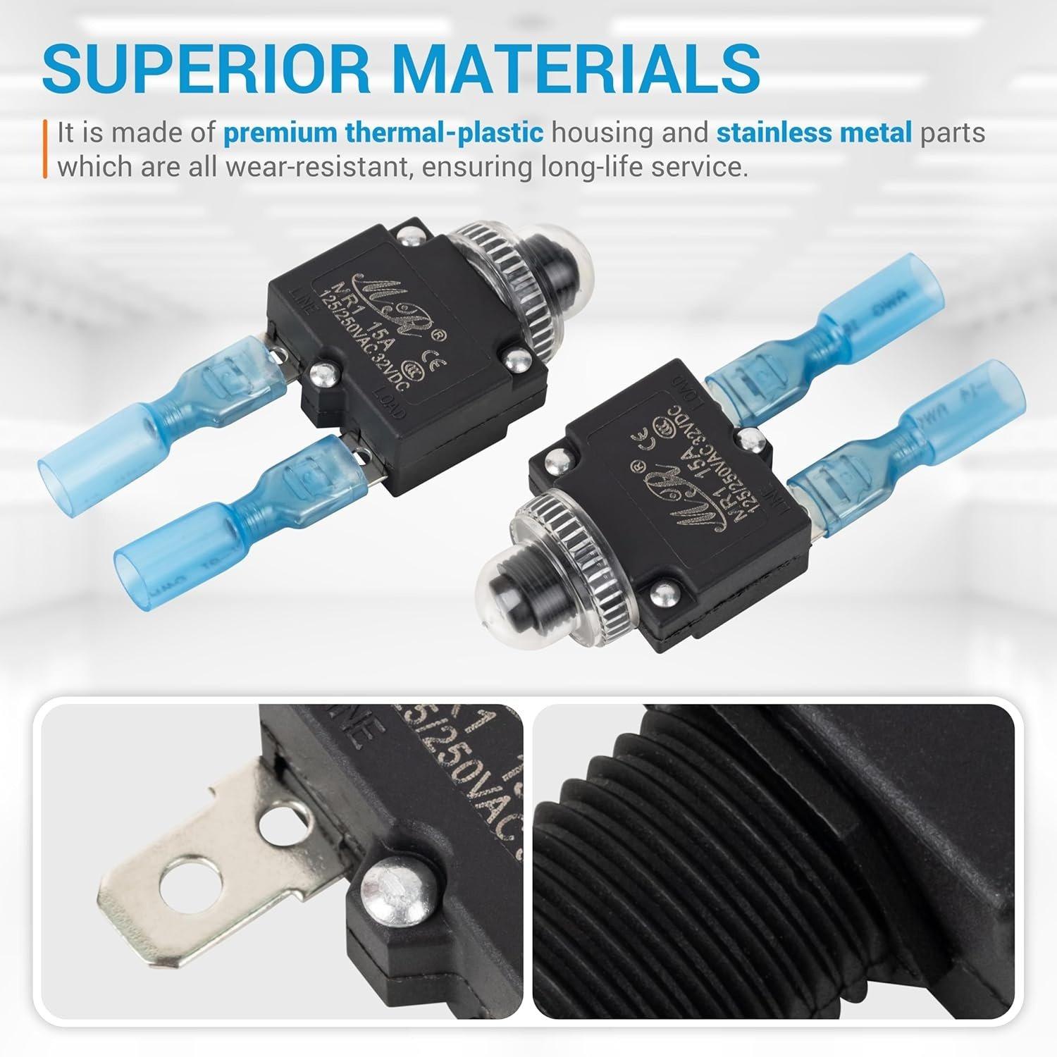 [Lifetime Warranty] 5-pack 15Amp Thermal Circuit Breaker 125/250V image 4