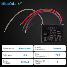 [Lifetime Warranty] [4 Wires] CBB61 4.5uf+5uf+6uf 4-Wire 250V AC Ceiling Fan Capacitor thumbnail 1