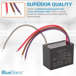 [Lifetime Warranty] [4 Wires] CBB61 4.5uf+5uf+6uf 4-Wire 250V AC Ceiling Fan Capacitor thumbnail 3