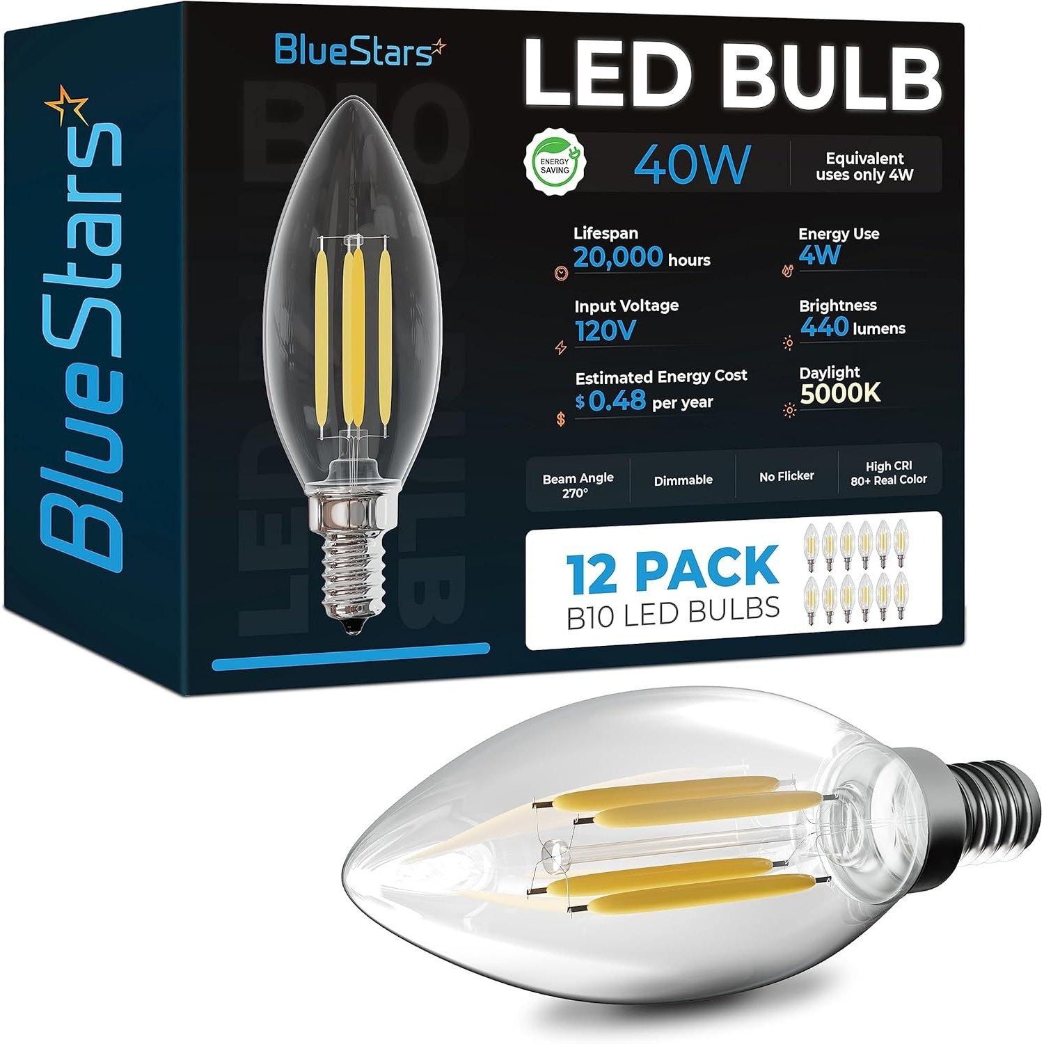 [Lifetime Warranty] Dimable 4W B10 E12 LED Bulbs - Pack of 12 image 0