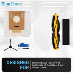 [Lifetime Warranty] Replacement Parts Kit for ECOVACS DEEBOT OZMO T8 (T8 AIVI, T8 MAX), N8 Pro (N8 Pro+), and Yeedi Vac (Vac Max, Vac Station) Robot Vacuum Cleaners - Extra Sweeping Brush thumbnail 1