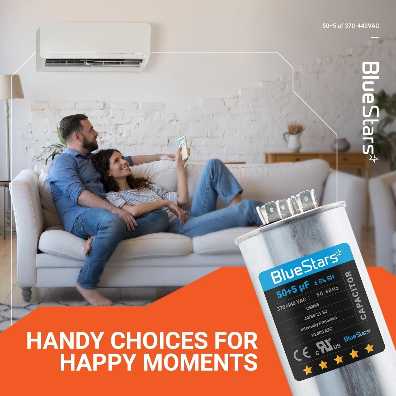 [Lifetime Warranty] 50+5 uF MFD 370/440 VAC Dual Run Start Round AC Capacitor - Fits Condenser, Heat Pump - Replaces 97F9850 image 8