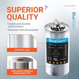 [Lifetime Warranty] 50+5 uF MFD 370/440 VAC Dual Run Start Round AC Capacitor - Fits Condenser, Heat Pump - Replaces 97F9850 thumbnail 3