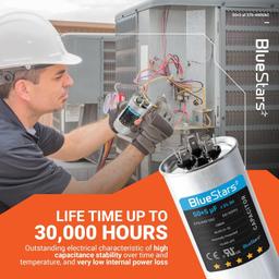 [Lifetime Warranty] 50+5 uF MFD 370/440 VAC Dual Run Start Round AC Capacitor - Fits Condenser, Heat Pump - Replaces 97F9850 thumbnail 11