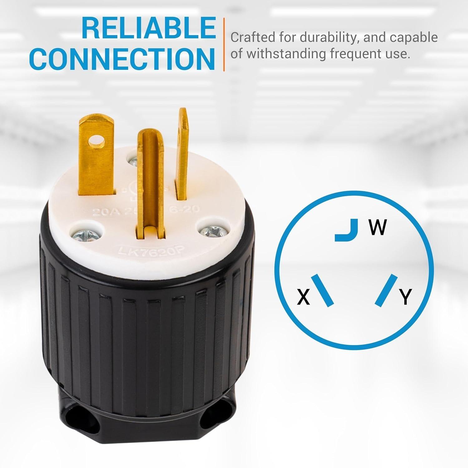 [Lifetime Warranty] Pack of 2 NEMA 6-20P Electrical Male Plugs image 6