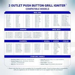 [Lifetime Warranty] DHLG-12 2 Outlet Push Button Grill Ignitor thumbnail 1