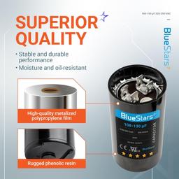 [Lifetime Warranty] 108-130 uF MFD 220-250 VAC Â±20% CD60 Round Start Capacitor 50/60 Hz - Fits Single-Phase Electric Motors thumbnail 5