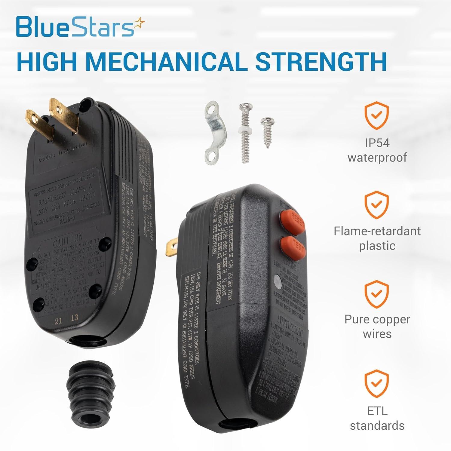 2 PCS GFCI Plug 15 Amp 2 Prongs image 2