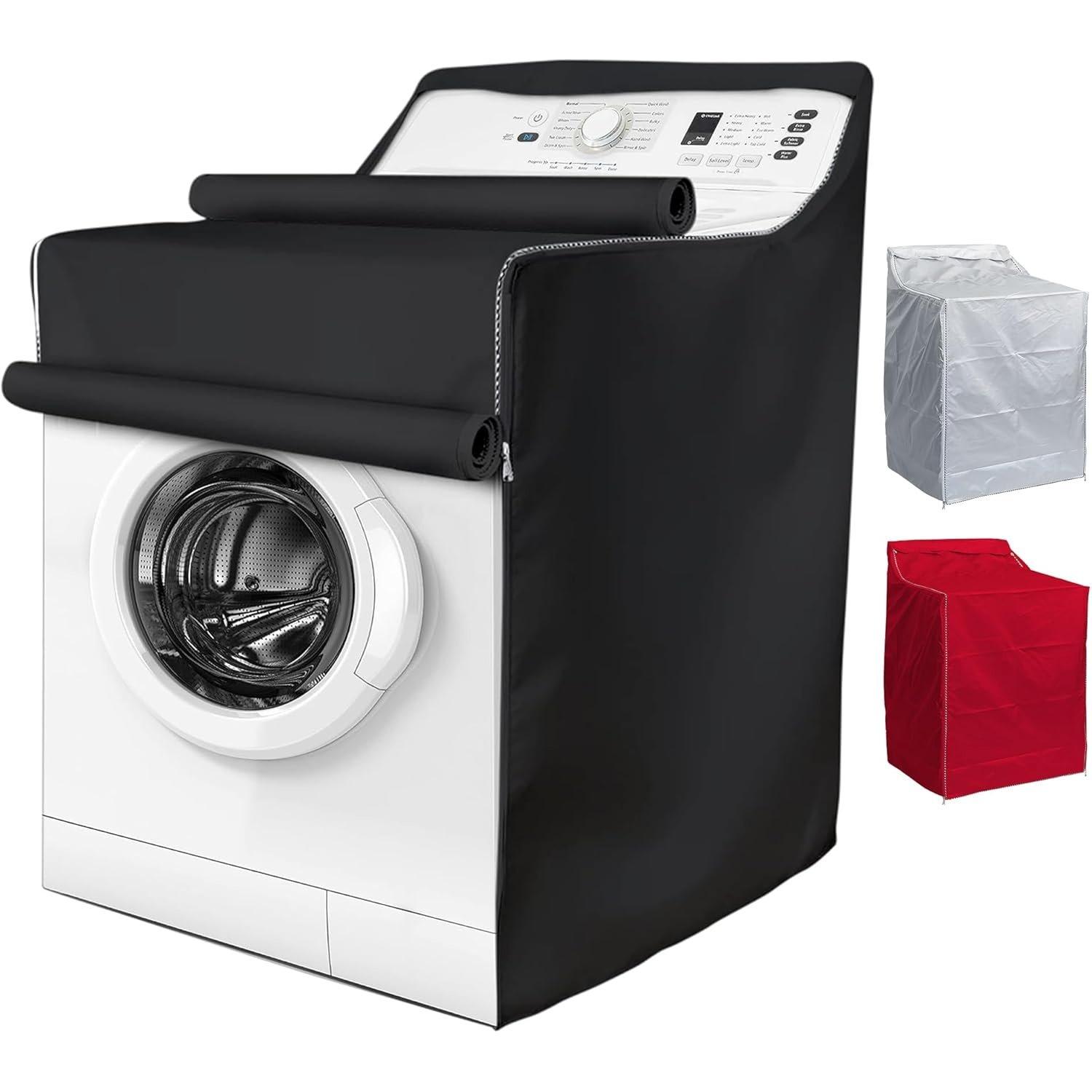 [Lifetime Warranty] Washing Machine Cover For Top-load and Front-load Washer/Dryer - Premium Outdoor Protection For Most Washer Dryer Cover - W29â€x D28â€x H43â€ (Black) image 0