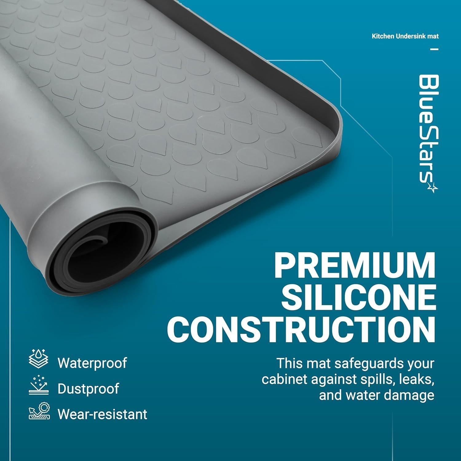 [Lifetime Warranty] Under Sink Mat 34" x 22" Grey image 2