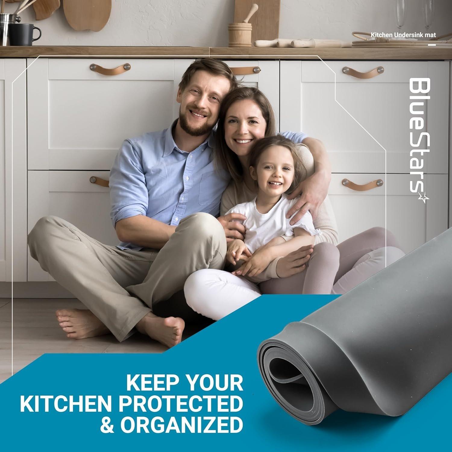 [Lifetime Warranty] Under Sink Mat 34" x 22" Grey image 3