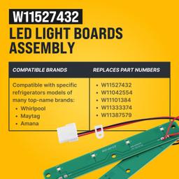 BlueStars W11527432 Refrigerator Light, High-Efficiency 6000K Bright White - Compatible with Whirlpool Maytag WRX735SDH200 WRX735SDBM02 WRX735SDBM03 (W11527432) thumbnail 4