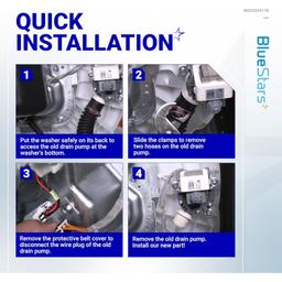 [Lifetime Warranty] 290D1201G003 290D1201G001 WH23X28418 Washer Drain Pump - For GE Hotpoint GTW330ASK GTW460ASJ GTW220ACK HTW240ASK - Replaces B40-3A01 AP6889136 PS12723115 B30-3A02 EAP12723115 WH23X24178 thumbnail 6