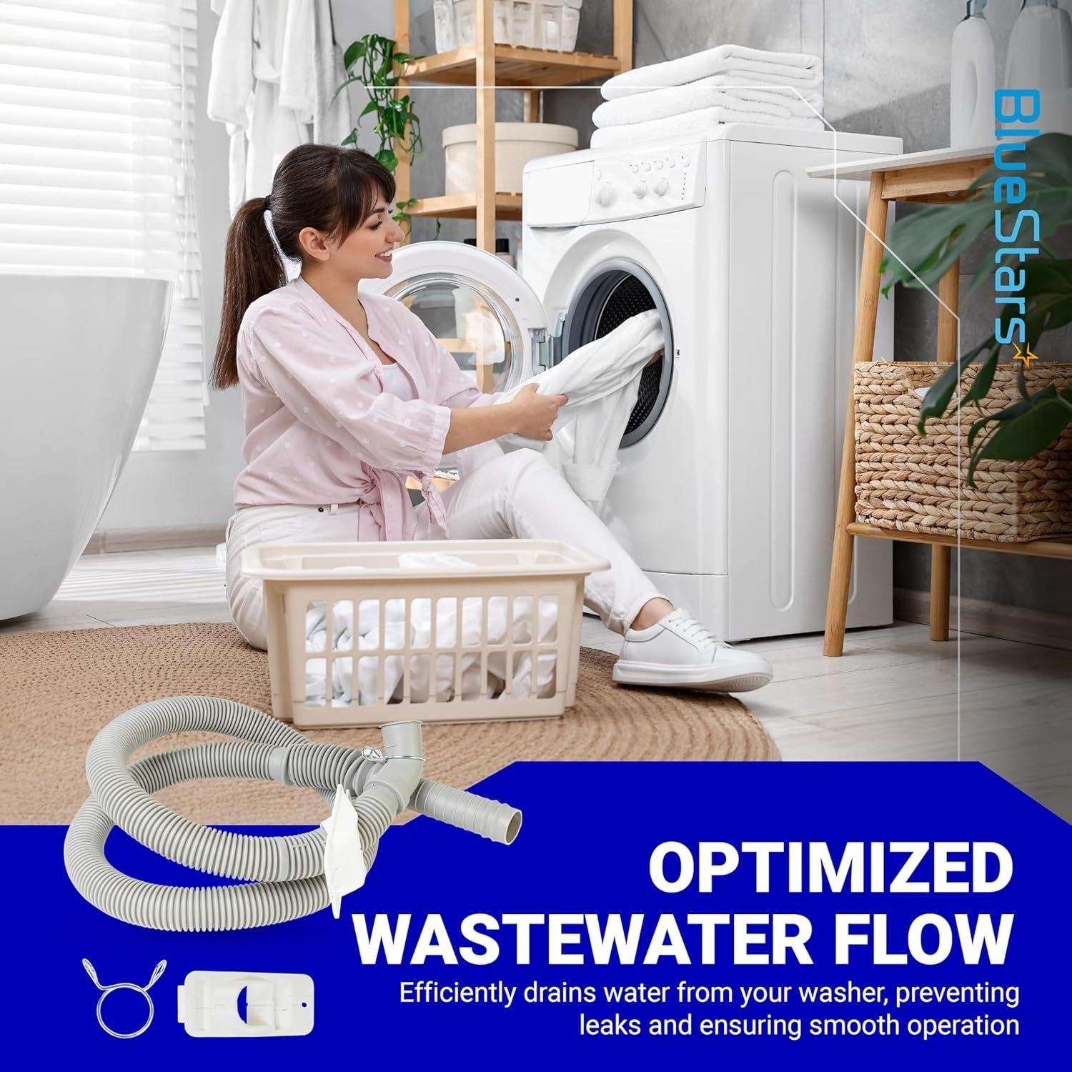 [Lifetime Warranty] AEM73732901 Washer Drain Hose - Compatible with LG Kenmore Washer - Replaces AEM74053001 AEM74073303 MEJ62685201 2702257 PS8749199 AP5783629 5215EA1001A AEM73653001 AEM73732903 image 1