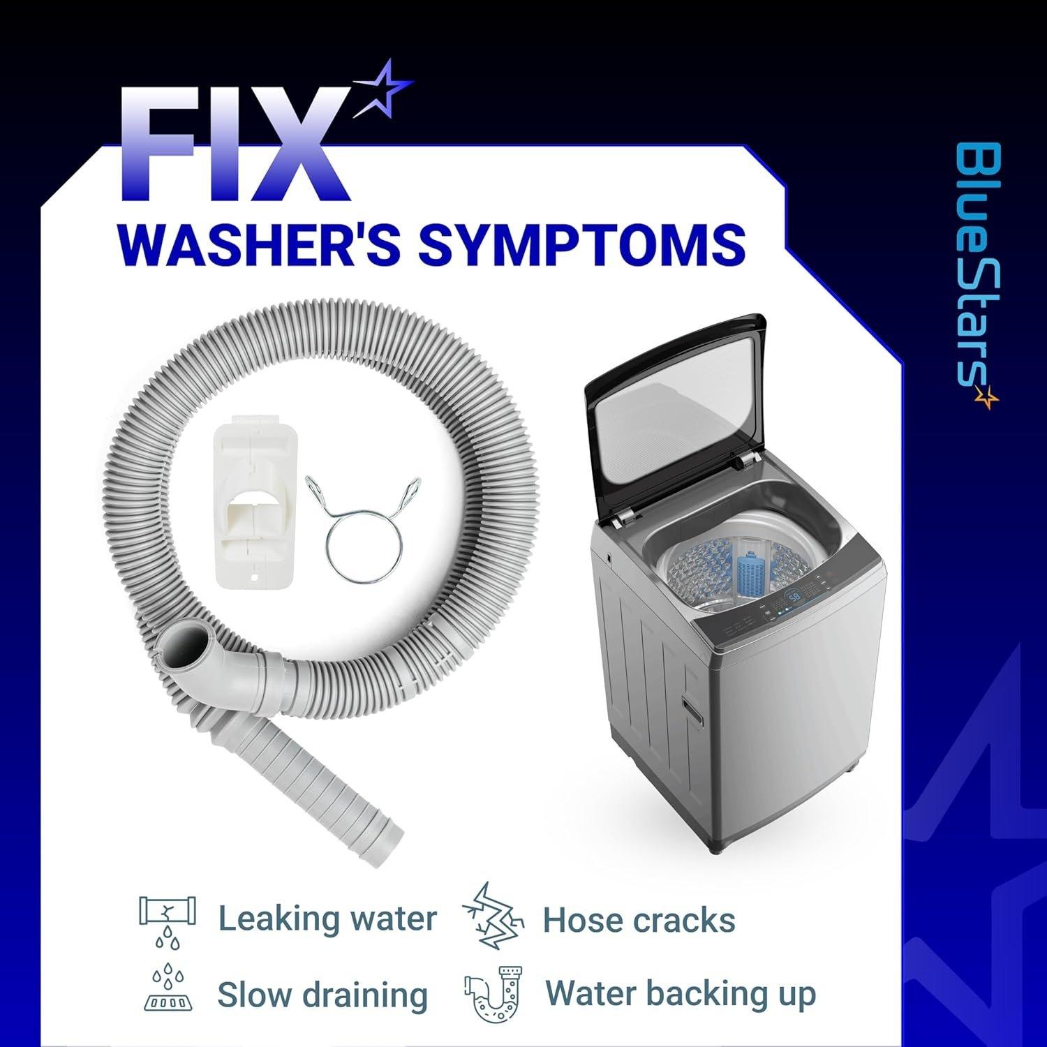 [Lifetime Warranty] AEM73732901 Washer Drain Hose - Compatible with LG Kenmore Washer - Replaces AEM74053001 AEM74073303 MEJ62685201 2702257 PS8749199 AP5783629 5215EA1001A AEM73653001 AEM73732903 image 3