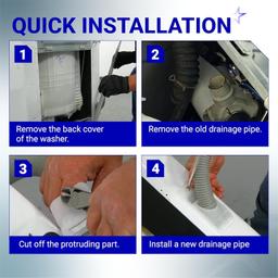 [Lifetime Warranty] AEM73732901 Washer Drain Hose - Compatible with LG Kenmore Washer - Replaces AEM74053001 AEM74073303 MEJ62685201 2702257 PS8749199 AP5783629 5215EA1001A AEM73653001 AEM73732903 thumbnail 5