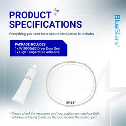 [Lifetime Warranty] W10861521 Dryer Door Seal with Glue - Compatible with Maytag Kenmore Amana Roper Magic Chef Crosley Dryers - Replaces PS11731610 W10730752 438201 AP5999407 WP3405246 thumbnail 6