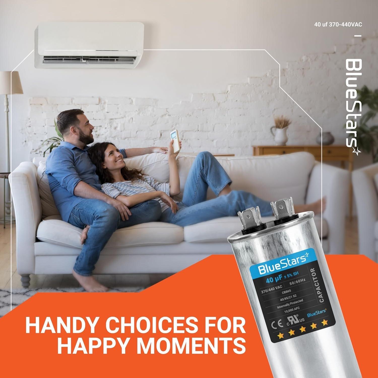 [Lifetime Warranty] 40 uF MFD 370/440 VAC CBB65A Round Run Start Capacitor - Fits AC Motor Run, Fan Start, Heat Pump image 7