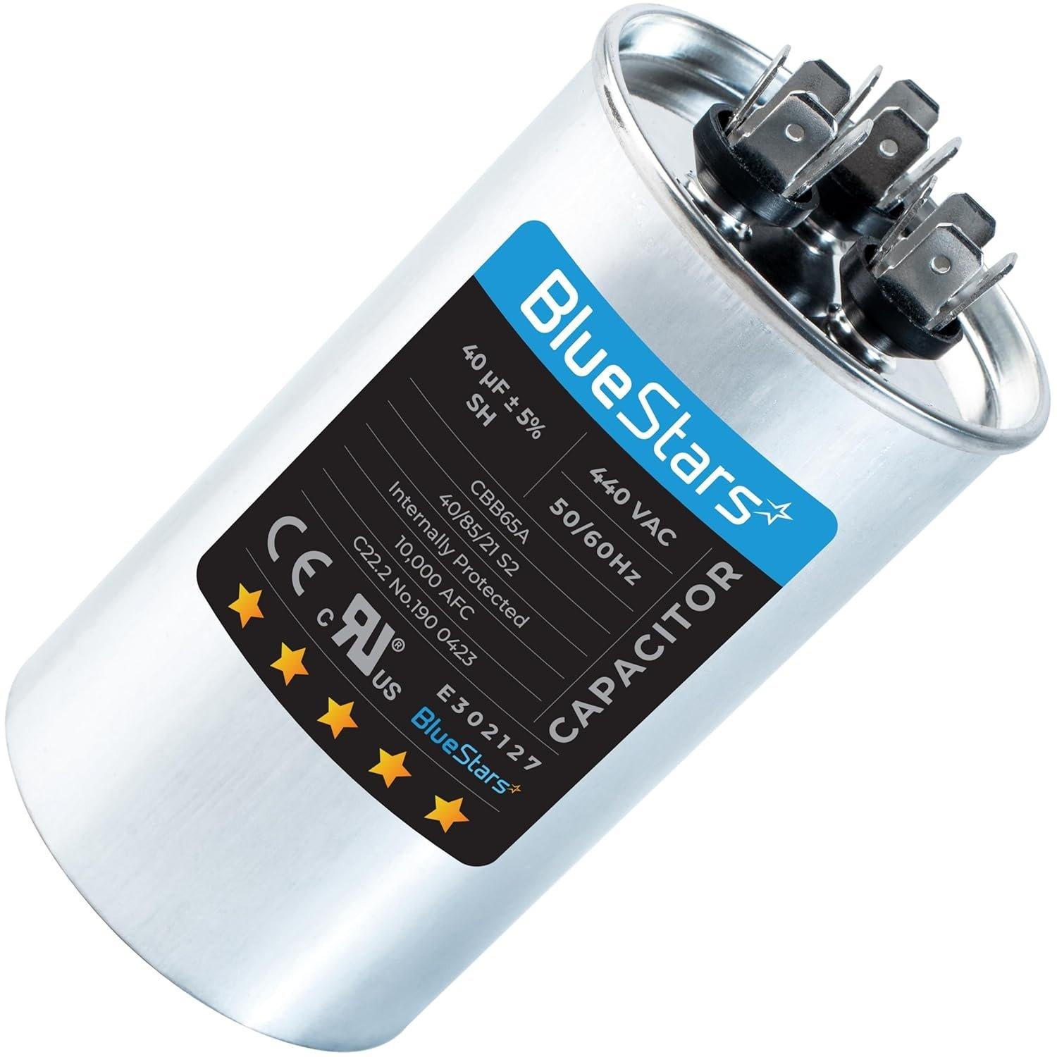 [Lifetime Warranty] 40 uF MFD 370/440 VAC CBB65A Round Run Start Capacitor - Fits AC Motor Run, Fan Start, Heat Pump image 0