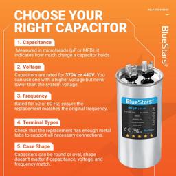 [Lifetime Warranty] 40 uF MFD 370/440 VAC CBB65A Round Run Start Capacitor - Fits AC Motor Run, Fan Start, Heat Pump thumbnail 5