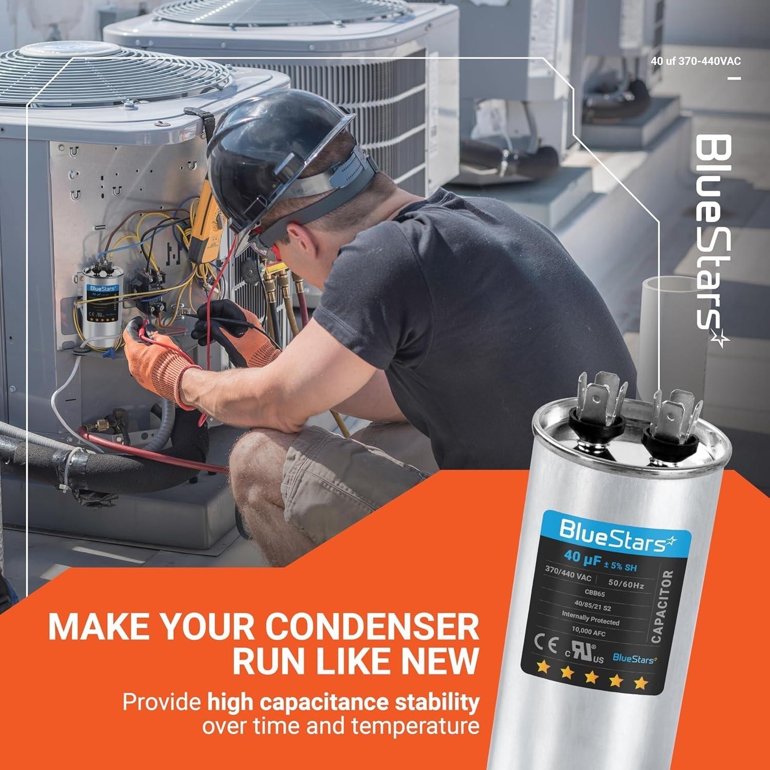 [Lifetime Warranty] 40 uF MFD 370/440 VAC CBB65A Round Run Start Capacitor - Fits AC Motor Run, Fan Start, Heat Pump image 6