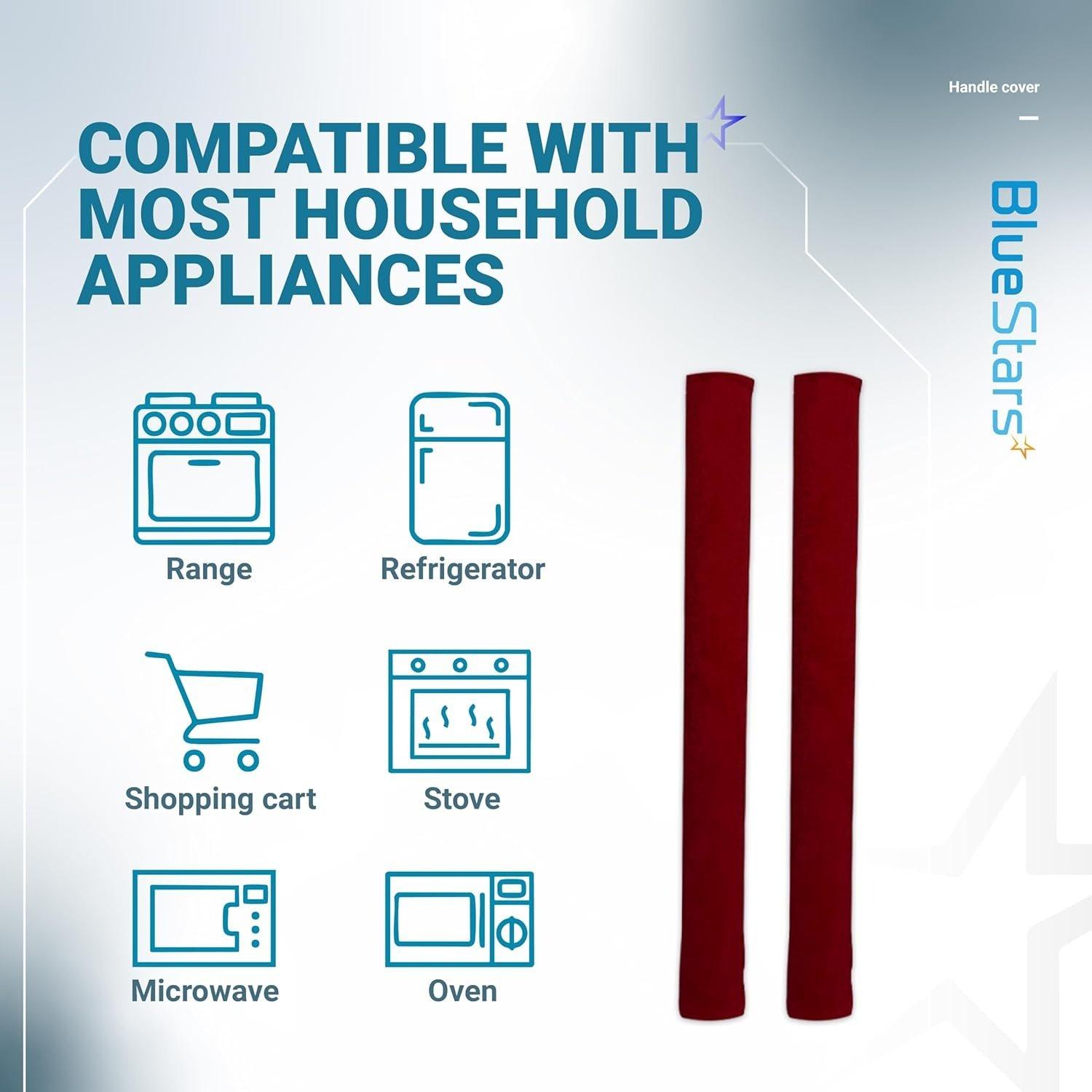 [Lifetime Warranty] Refrigerator Door Handle Covers, Keep Your Kitchen Appliances Clean from Smudges, Drips, Food Stains, Oil, Decor Protector for Fridge, Ovens, Dishwashers, Microwaves (Red) - Pack of 6 image 3