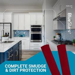 [Lifetime Warranty] Refrigerator Door Handle Covers, Keep Your Kitchen Appliances Clean from Smudges, Drips, Food Stains, Oil, Decor Protector for Fridge, Ovens, Dishwashers, Microwaves (Red) - Pack of 6 thumbnail 2