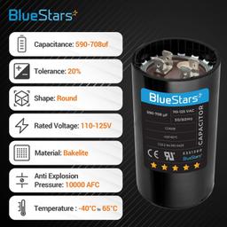 590-708 mfd 110-150VAC ±20% Volts Round Motor Start Capacitor 50/60 Hz AC thumbnail 1