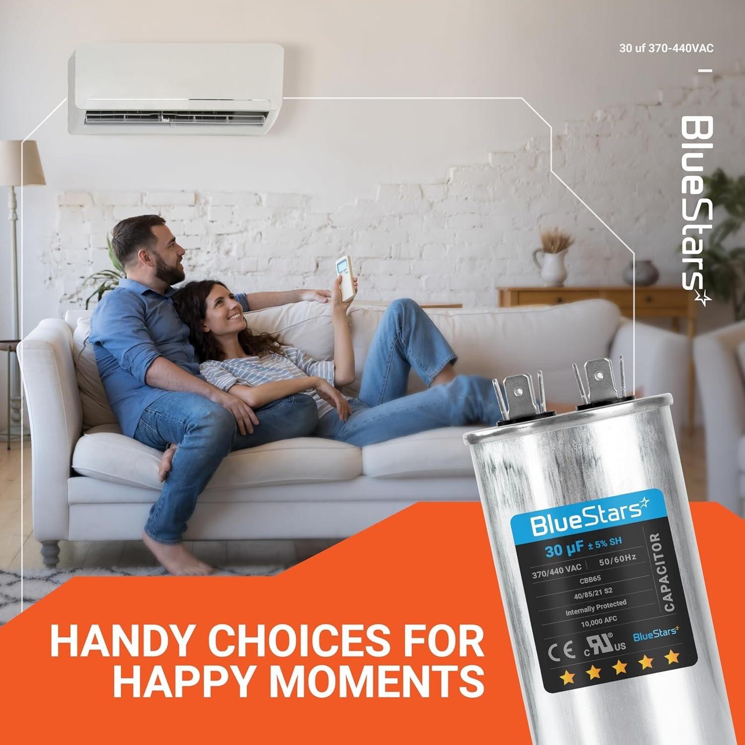 [Lifetime Warranty] [UL Certified] 30 uF MFD Â±5% 370/440 VAC 50/60 Hz Multi-Purpose Motor Run Round Capacitor - Compatible with Air Conditioner, Heat Pump image 9
